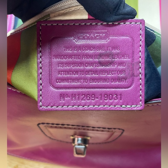 Coach Legacy Wills Purple Grey Leather two way Crossbody Bag - Picture 6 of 9